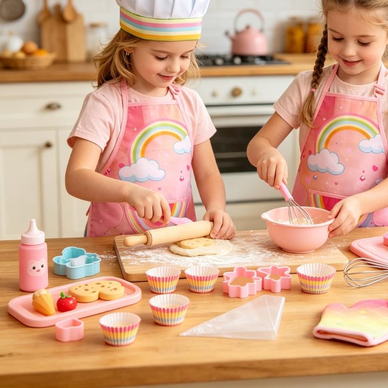 Kitchen Kids Baking Set - Avental cozimento para crianças, conjunto com
