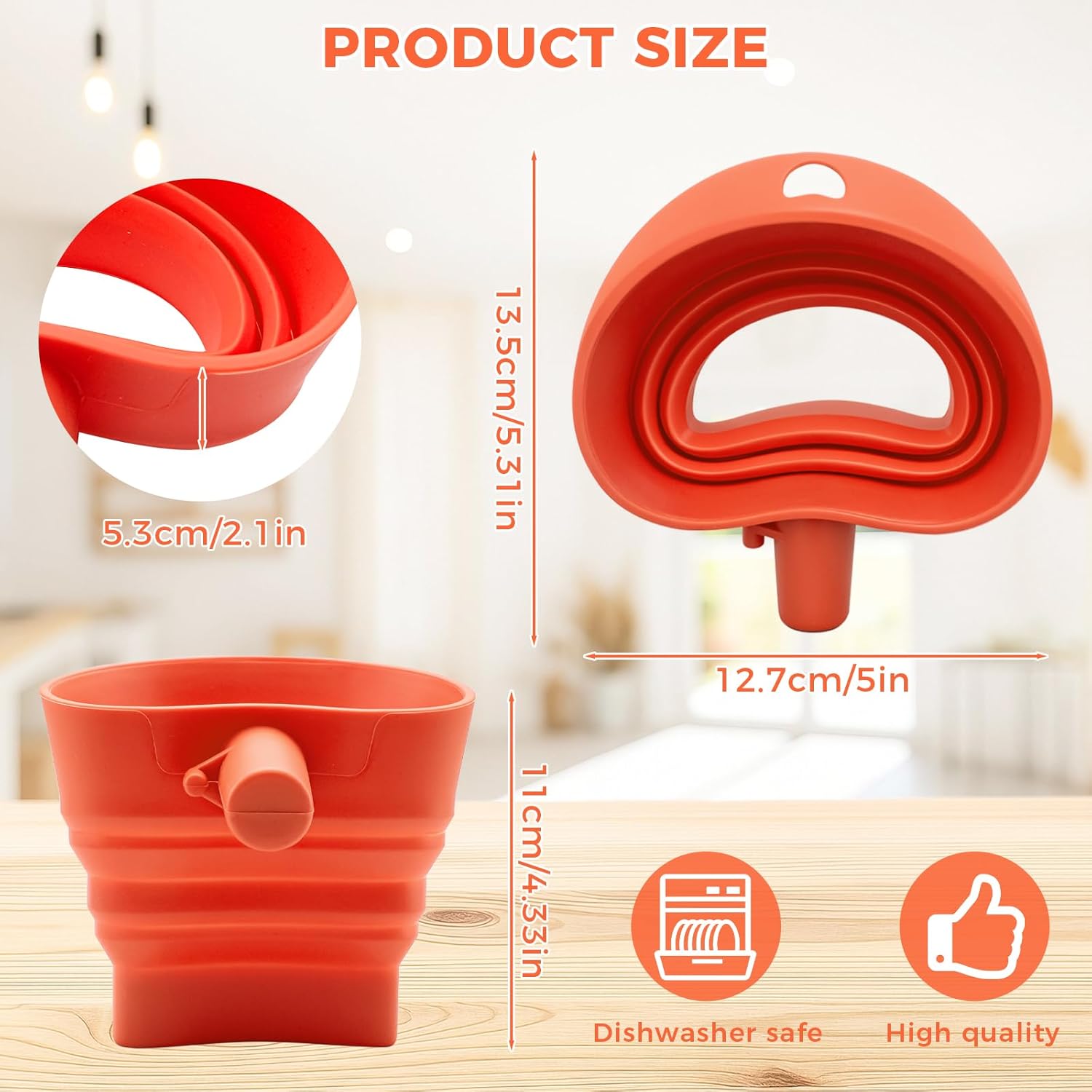 Funil de Silicone Grau Aliment - Kitchen Baking Aid avaliação e preço