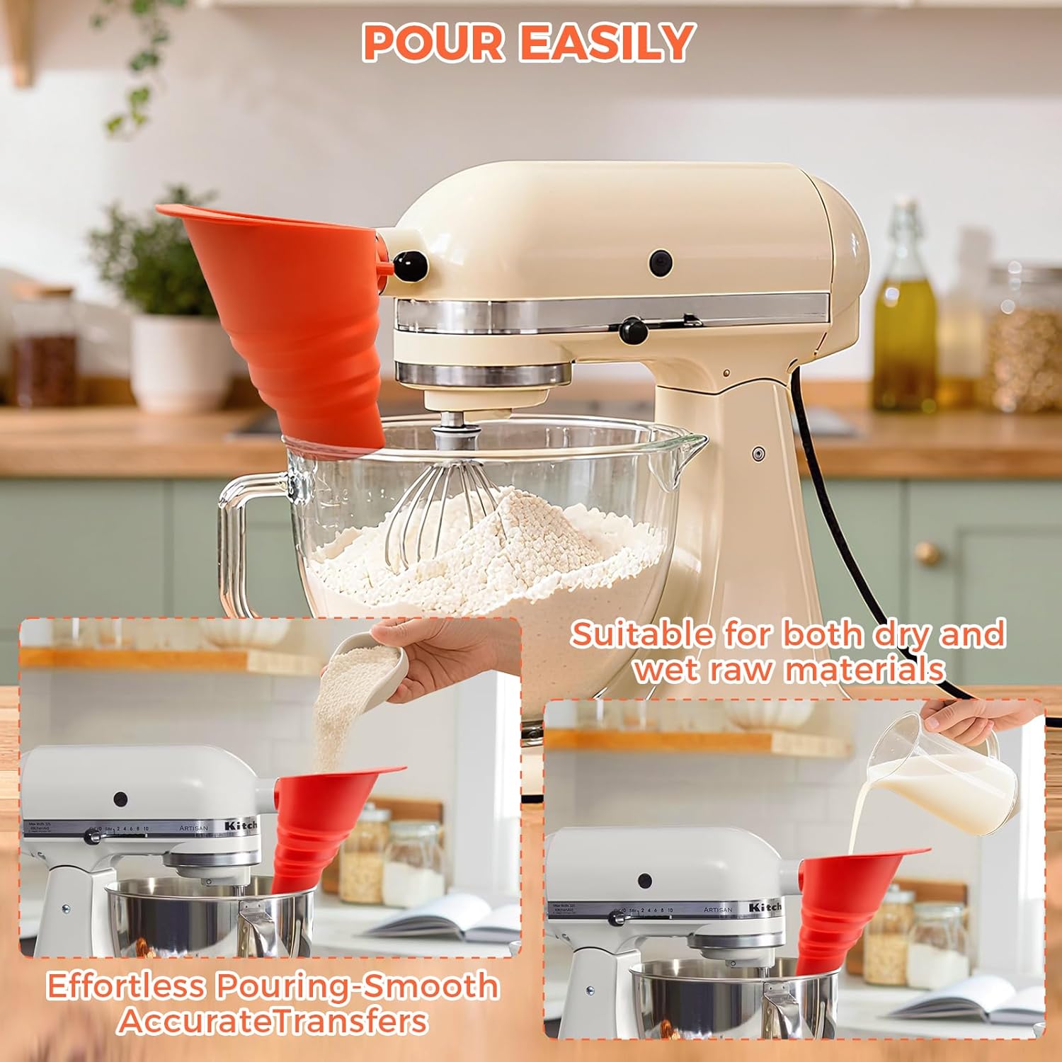 Funil de Silicone Grau Aliment - Kitchen Baking Aid avaliação e preço