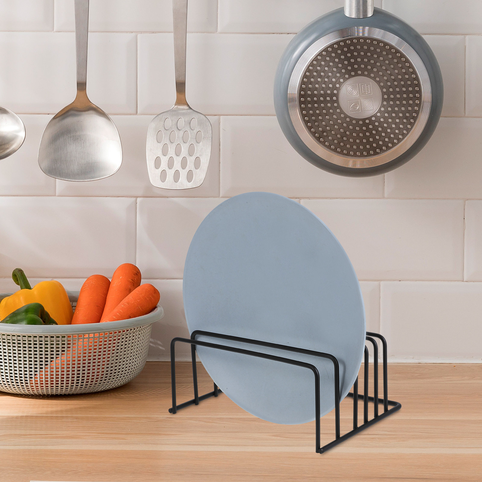 2 Peças Organizador de Cozinha - Kitchen Cabinet Baking Sheet Organizer avaliação e preço
