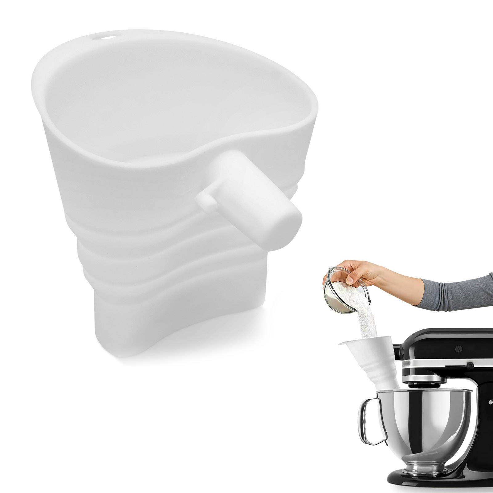 Funil de farinha de silicone p - Kitchen Baking Aid avaliação e preço
