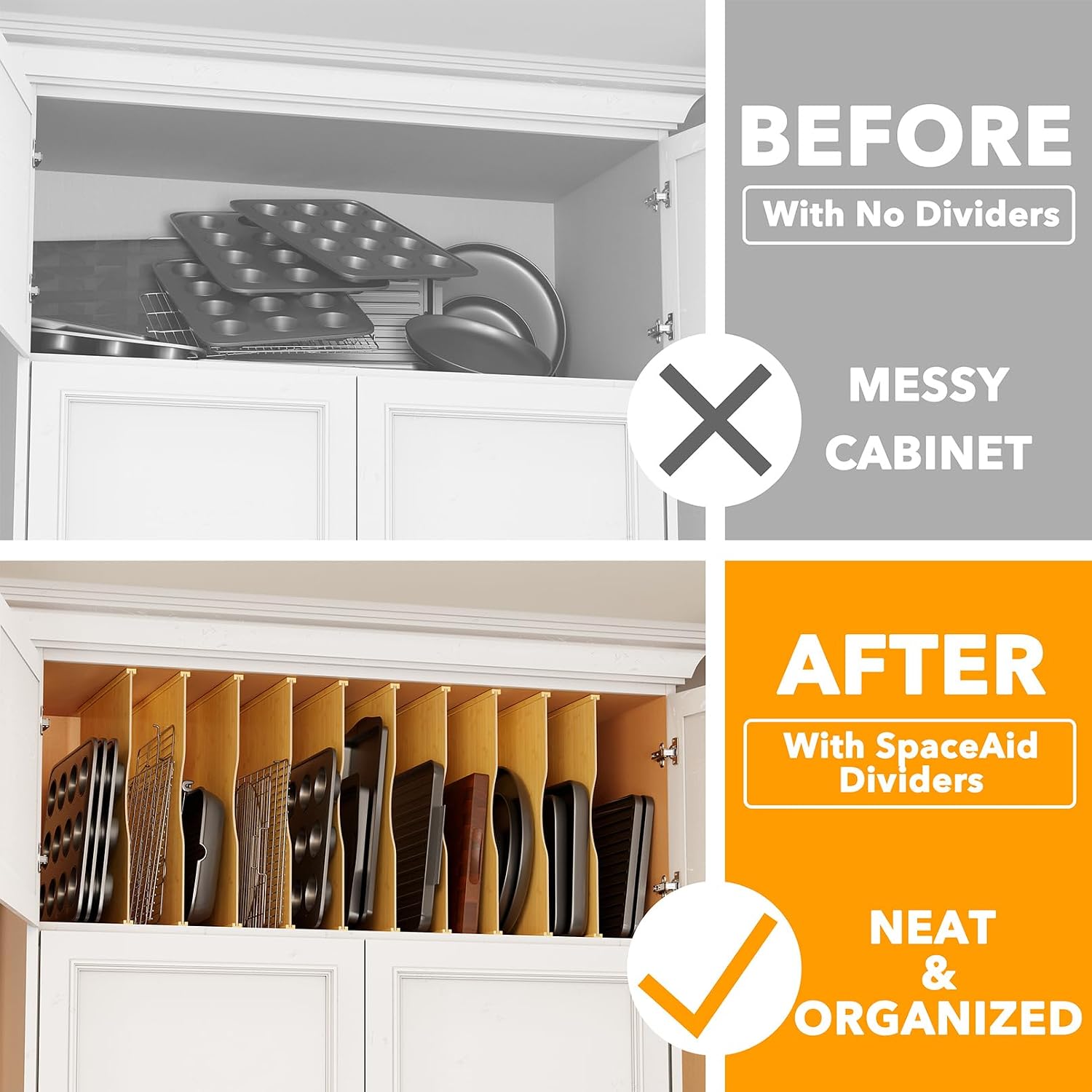 Pacote com 10 Divisores de Bam - Kitchen Cabinet Baking Sheet Organizer avaliação e preço